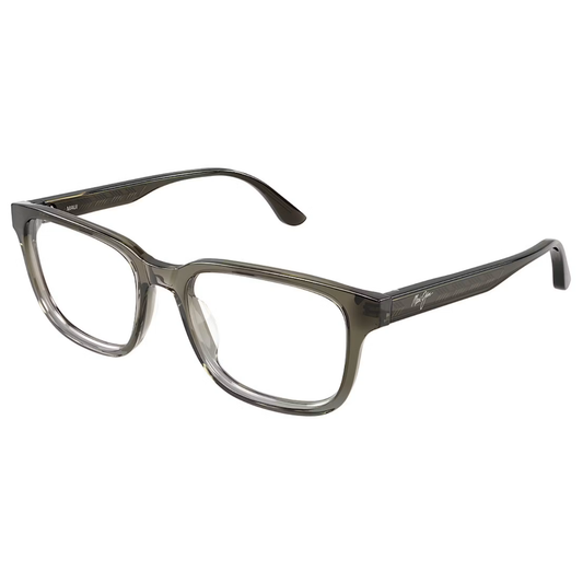 Green eyeglasses on a white background